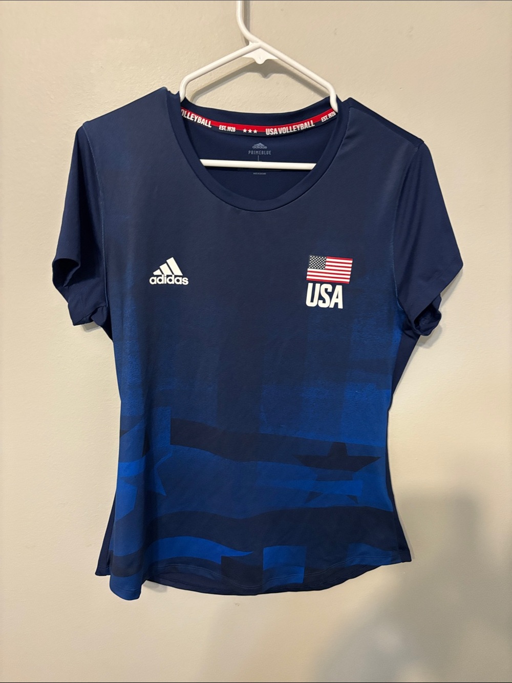 adidas Navy and Royal Blue USA women’s Volleyball Tee